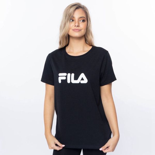 Camisetas Fila Mulher Pretas - Fila Mono Deckle Portugal Online,PADX-46729